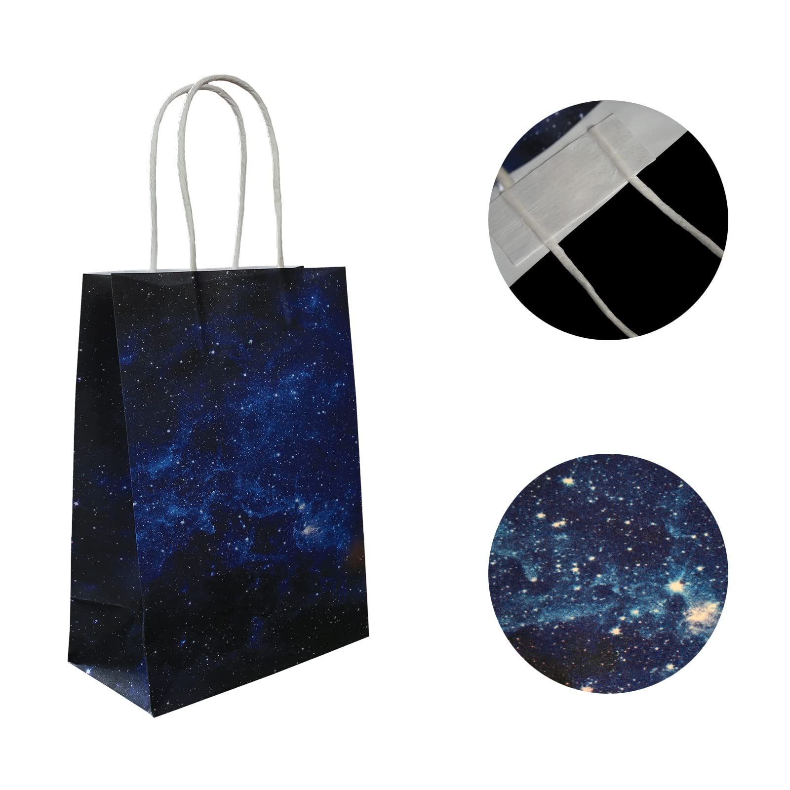 16 Pieces Galaxy Party Space Gift Bags With Handles Kraft Paper Galaxy Gift Bags Starry Night Party Gift Goodie Bags Galaxy Trea