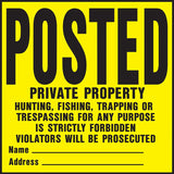 HyKo YP1 11 X 11 Plastic Private Property Sign, Yellow, Pack of 20