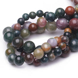 Chicager Natural Stone Beads for Jewelry Making,8mm Indian Agate Polished Smooth Round Gemstone Beads for Bracelet Necklace 15 I