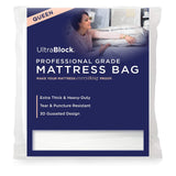 Ultrablock Mattress Bags for Moving or Storage 6 Mil Reusable Plastic Cover, Tear and Puncture Resistant, NonSlip Grip, Extra