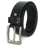 Alawo MenS Leather Belt, Black, Classic Buckle, Casual Style