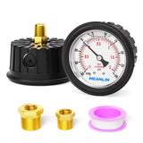 MEANLIN MEASURE -30inHG~30Psi Stainless Steel 1/4 NPT 2.5 FACE DIAL Vacuum Pressure Gauge, Center Back Mount (with Rubber Protec