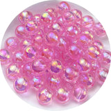 Tingoons 100 PCS 12mm Acrylic Round Beads Clear AB Colors Bubble Spacer Beads Loose Craft Beads for DIY Jewelry Making Bracelet 