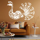 Kayra Decor Peacock Wall Design Stencils for Wall Painting for Home Wall Decoration Suitable for Room Decor, Ceiling, Craft an