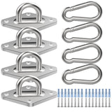 Hammock Hooks 4 Pack, Heavy Duty Hammock Hanging Kit, M10 304 Stainless Steel Pad Eye Hanging Hooks for Porch Swing Hang, 3400Lb