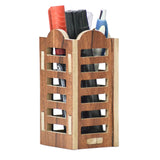 Devson Beautiful Wooden Pen Holder | Pen/Pencil Stand For Office and Study Table | Dark Wooden Colour | Size 6 Inch
