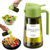 mqnxoi Oil Sprayer for Cooking, 2 in 1 Olive Oil Dispenser Bottle for Kitchen, 16oz/470ml Premium Glass, Food-grade Oil Mister f
