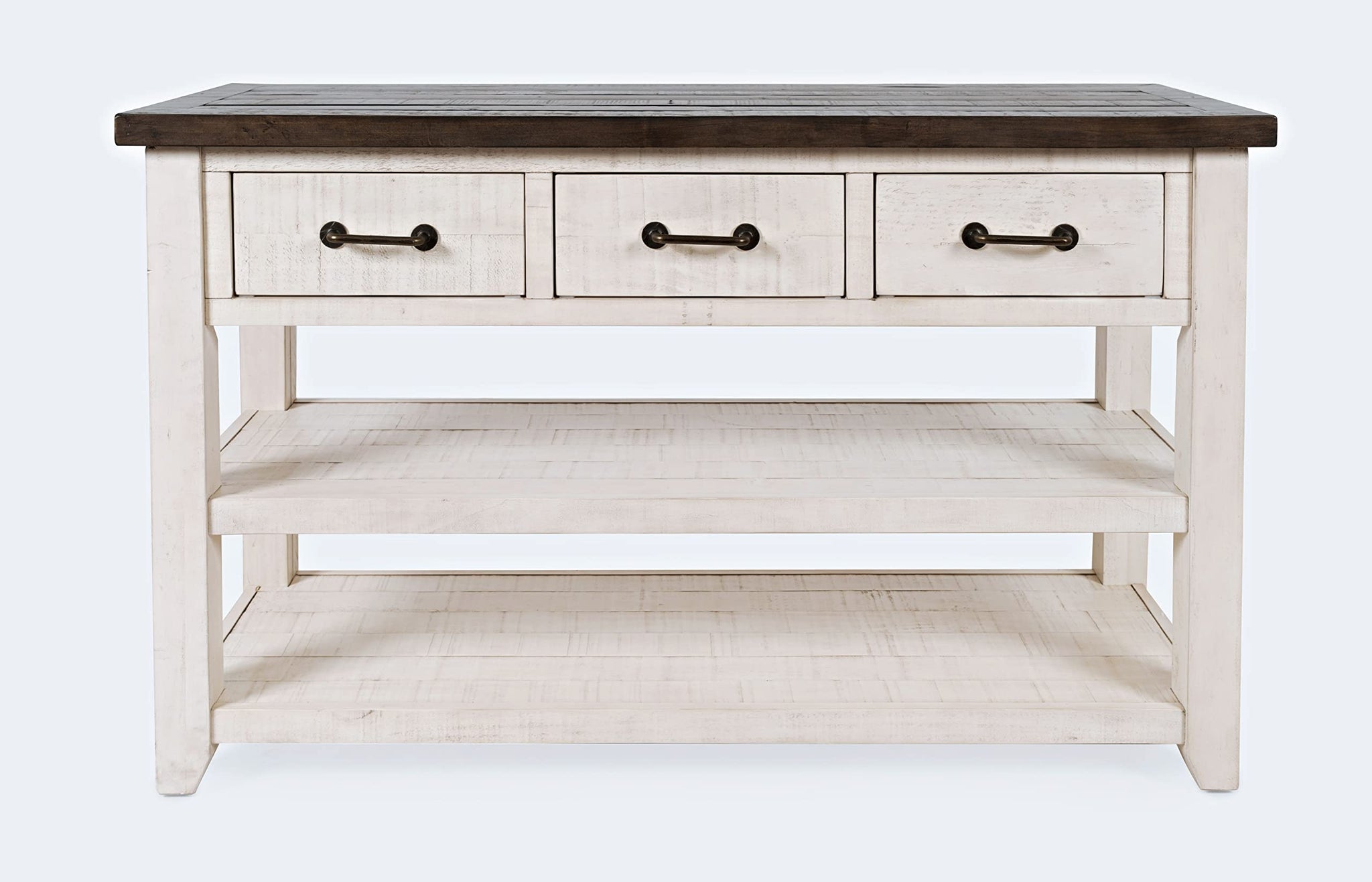 Jofran Madison County Reclaimed Solid Wood Farmhouse Harris Console Sofa Table, 50,Vintage White