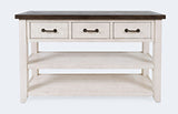 Jofran Madison County Reclaimed Solid Wood Farmhouse Harris Console Sofa Table, 50,Vintage White