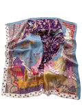 Ulos WomenS Artistic Story Print Satin Head Scarf Neck Scarf (Square) (44X44)