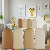Jetec 4 Pcs Wall Padding for Kids Room, 15.75'' x 7.87'' Brown 3D Padded Wall Panels, Anti-Collision, Peel & Stick Crib & Playro