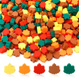 Augshy 300Pcs Fall Maple Leaves Beads,Maple Leaf Polymer Clay Beads Thanksgiving Autumn Clay Beads for Bracelets Necklaces Earri
