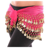 Culture Creation Belly Dance Belt With Gold Coins (Pink)
