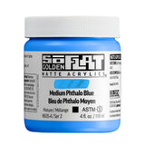 Golden SoFlat Acrylics, Medium Phthalo Blue (4 fl. oz./ 118 ml Jar)