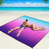 WIWIGO Beach Blanket Waterproof Sandproof Beach Mat 79 X 83/10'x9'for 2-8 Adults Quick Drying Outdoor Picnic Mat Beach Accessori