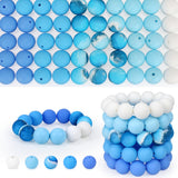 SALUOKE 100 Pcs 15mm Silicone Beads for Keychain Making, Pink Gream Silicone Beads Bulk Round for Bracelets Pens Crafts Jewelry 