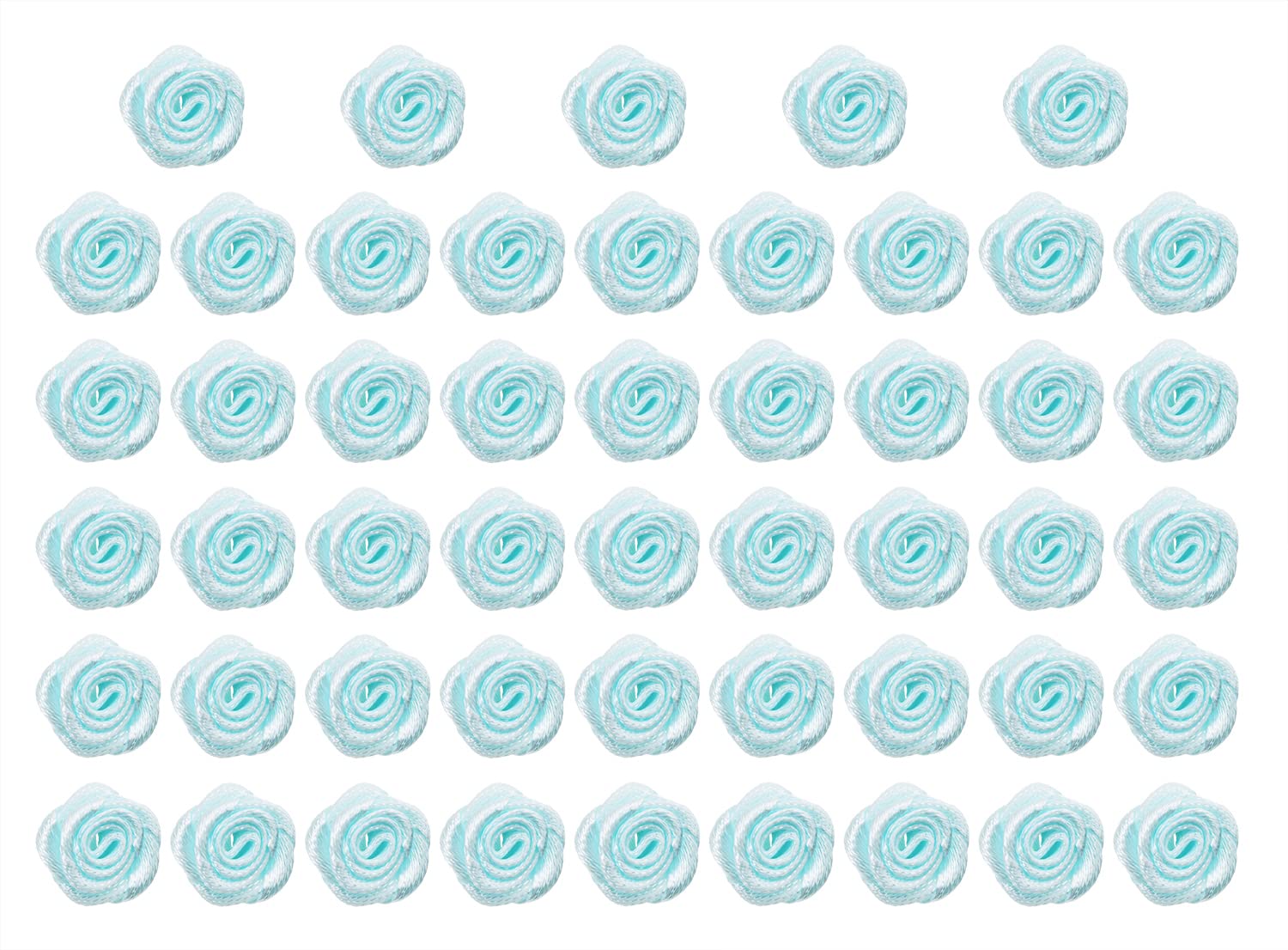 Shapenty 5/8Inch Mini Satin Ribbon Roses Boutique Flower Applique Sewing Craft Ribbon Bows Floral Embellishment for Christmas Or