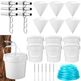LOYIM 6 Sets Maple Syrup Tapping Kit Maple Sugar Starter Kit Included 3 Buckets with Lid, 3 Metal Maples Syrup Taps, 3 Maples Sy