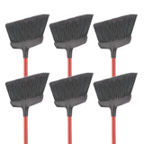 Libman Commercial 994 Commercial Angle Broom, Steel Handle, 54inch Length, 13inch Width, Black/Red (Pack of 6)