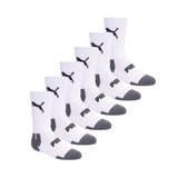 Puma Boys 6 Pack Crew Cut Socks, White/Multi, 911