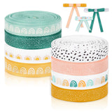 Whaline 8 Rolls Boho Ribbon 40 Yards 0.4 Inch Grosgrain Ribbon Colorful Boho Sun Fabric Craft Ribbons for Back to School Wreath 
