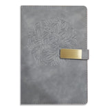 Brown Cloud Grey Velvet Finish Self Design Leather Cover Notebook/Diary Ruled For Personal/Corporate Gift(Nb Grey Vlvt F 15)(Pac