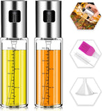 NORBASE Oil Sprayer for Cooking, 2 Pack Upgraded Olive Oil Spray Bottle Mister Refillable with Scale Air Fryer Accessories for K