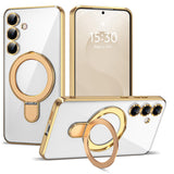 ETPESOK Compatible with Samsung Galaxy S25 Plus Case with Magnetic Ring Stand [Compatible with Mag-Safe] [Full Camera Lens Prote