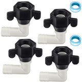 Dreyoo 1/2 Inch x 14 NPT x 1/2 Inch Barb Elbow and Straight Swivel Adapter RV Water Pump Fittings with Thread Seal Tape, Female 