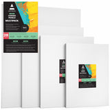 ARTEZA Canvas Boards for Painting, 9 x 12, 11 x 14, 12 x 16, 16 x 20 Inches, Multipack of 28, Blank White Canvas for Acrylic, Oi