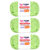 Green Yarn for Crocheting and Knitting Cotton Crochet Knitting Yarn for Beginners with Easy-to-See Stitches Cotton-Nylon Blend E