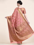 Sugathari Womens Banarasi Saree Pure Kanjivaram Silk Saree (Sam Pari-147 Gajri)