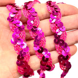 Lmlliang 5 Yards 0.6Inch Elastic Sequin Ribbon Trim Glitter Metallic Stretch Flat Sequinfor DIY Crafts, Sewing Dress Fabric Ribb