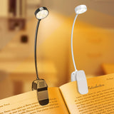 KTEBO 2 Packs Rechargeable Book Reading Light - Adjustable Brightness, 3 Color Temperatures, 30+ Hours Runtime - Eye Care 10 LED