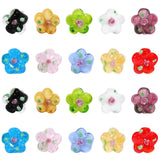 Ornaland 28 Pcs Transparent Flower Lampwork Beads Strands White Glitter Bumpy Millefiori Spacer Bead Shiny Handmade Beaded Charm