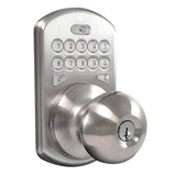 MiLocks CKK02SN Titan Keyless Entry Door Lock Deadbolt Smart Door Knob Handle with Backlit Electronic Keypad, Adjustable Latc
