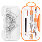 Unjoo Math Geometry Kit Sets 10 Piece Student Supplies with Shatterproof Storage Box,Includes Rulers,Protractor,Compass,Eraser,P