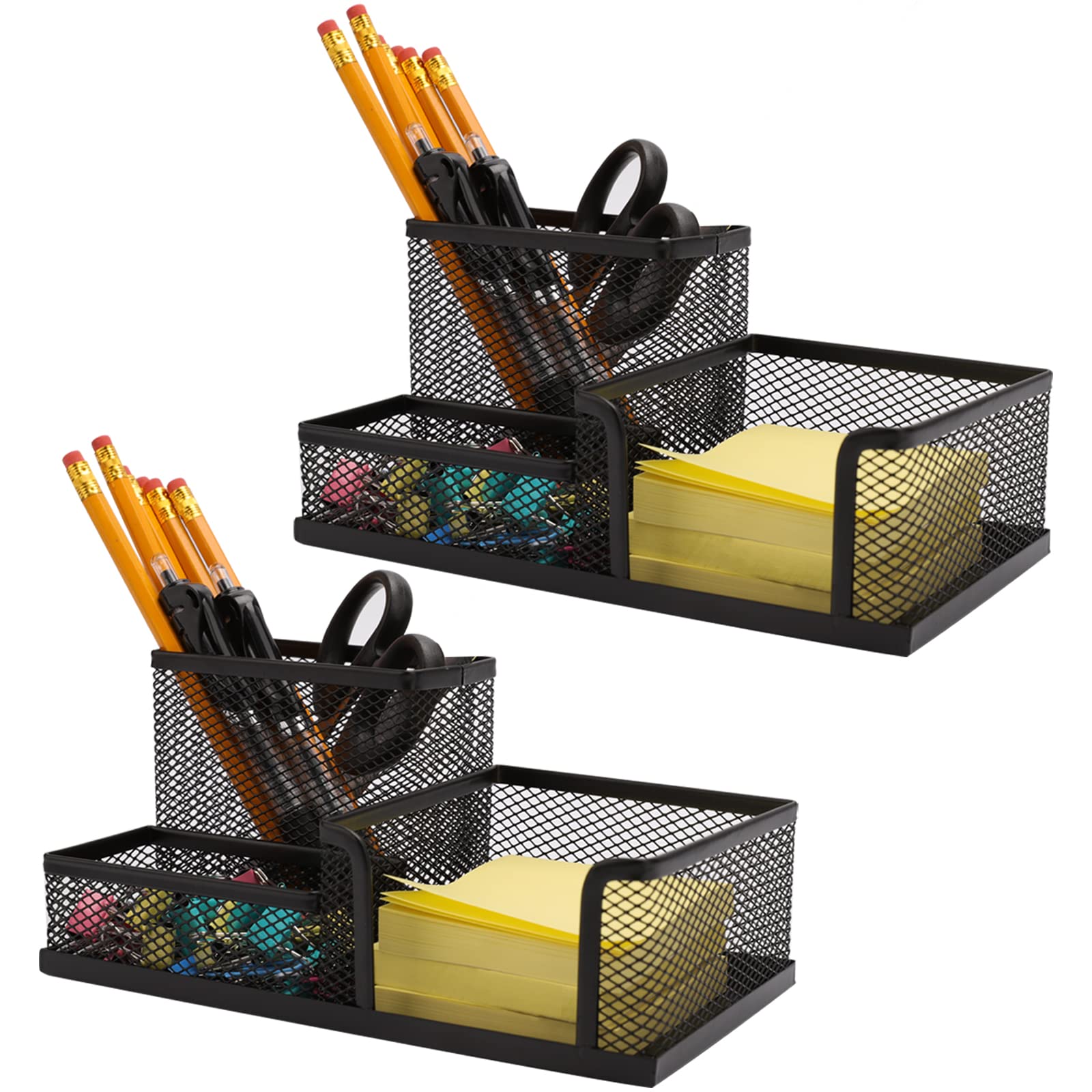 Ludato 2 Pieces Mesh Pen Holder Desk Organizers and Accessories for Desk