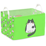 Cute Cats Storage Baskets with Handle, Fabric Bin for Cat Lovers, Funny Japanese Funny Cat Print Foldable Storage Bin for Shelf 