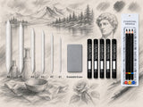 Studio Regal Artist Essentials (Six Blending Stumps, One Kneadable Eraser, Three Charcoal Pencils, Four Charcoal Compressed Stic