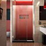 DreamLine Unidoor Plus 39 1/2 40 in. W x 72 in. H Frameless Hinged Shower Door in Chrome, SHDR24395721001