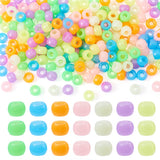 Sparkeads 210 Pcs Large Hole European Beads Rondelle Glow in The Dark Bead 9 mm Acrylic Spacer Beads Bulk for Bracelet Earring N