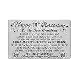 DEGASKEN Grandson 18th Birthday Card - Happy 18th Birthday Card for Grandson - Birthday Gifts for 18 Year Old Grandsons Boys - P