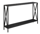 Convenience Concepts Tucson Console Table 47.25 - Modern Sofa Table with Storage Shelf, Entryway Hall Table for Living Room, Bla