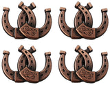 CHALLENGER Set of 4 Conchos Western Saddle Tack Copper Horseshoe Co535