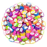 ANSGGB 200pcs Rainbow Polymer Clay Beads, Mixed Clouds Charm Spacer Beads for DIY Bracelet Necklace Jewelry Making