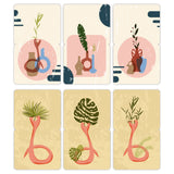 woopme Set of 6 Abstract Vase Vector Palm Leaf Magnetic Bookmark for Book Lovers Readers Students Gift Magnetic Page Clips Foldi