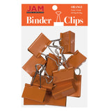 JAM PAPER Colorful Binder Clips - Large - 1 1/2 Inch (41 mm) - Orange Binderclips - 12/Pack