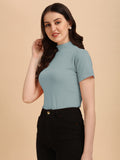 Wedani Women'S Casual Solid Top (Medium Grey),Grey,M,Polyester,Regular,