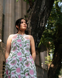 Anni Designer Women'S Rayon Blend Straight Block Printed Kurta With Pant (Gulbagh Multi_Xxl_White_Xx-Large),White,2XL,,,